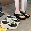 Slippers 9cm EVA Flip Flops Summer Thick Sole High Heel Women Anti Slip Beach DIY Accessories Soft Women's