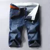 Men Denim Shorts 2023 Zomerstijl Dunne sectie Elastische kracht Slim Fit korte jeans mannelijk merk kleding zwart blauw 24042222