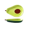Borden groen schattige avocado -vorm keramische plaat milieuvriendelijk huisvriendelijke huis fruitsalade snack schotel oven magnetron vaatwasser beschikbaar