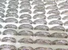 50pcs Silber Farbe Edelstahlbandringe 6 mm Breite klar