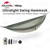 Camping Swing Hammock Ultralight 600G Anti Rollover 1/2 personer 200 kg lagervikt utomhusskog bärbar hängmatta 240429