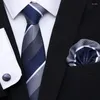 Bow Ties Wholesale 2024 Style Wedding Present Tie Pocket Squares Set Nathtie Solid Black Men Suit Accessories Fit Business Workplace