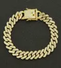 12mm 789inch Hip Hop Gold Silver Rosegold Iced Out Miami Cuban Link Chain Armelets6961822