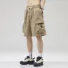 Mäns shorts 2024 Summer Trendy Brand Quick Drying Work för lösa och mångsidiga svala känslor Ice Silk Split Pants Men Män