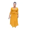 Roupas étnicas elegantes africanos partidos africanos longos vestidos de luxo para mulher dashiki 2 peças conjuntos de maxi maxi robe