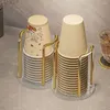 Porte-tasse en papier jetable en acrylique en acrylique avec tas de tas de tas de tas de tas de tas de tasse de tasse de tasse de tasse de dispensateur de tasses à tasse durable