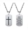 10pcs/lotto cross dog Lettera biblica incisa Bibbia in acciaio inossidabile Collana Battesimo di gioielli per Men1443539