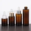 Botellas de almacenamiento 264pcs 20 ml de vaso ámbar gotero de vidrio suero botella de aceite esencial belleza envasado cosmético