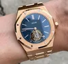 En iyi kaliteli bir P 26534 2024 SIHH SS Uçan Tourbillon Hareketi Mezun Mavi Sunburst Tapisserie Diamond Çerçeve Man Saatler