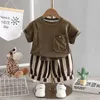 Kleidungssets 2pcs T-Shirt Shorts Set Baby Kleidung Fashion Casual Boy Girl T-Shirt Shirts Anzug Outfits Kinder Kostüm