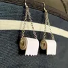 Dangle Earrings Creative Toilet Roll Paper And Necklaces Jewelry Sets Necklace Charm Funny For Friends