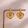 Brincos de argola Ins 18K Gold Silver Pvd banhado aço inoxidável coração adora brinco para mulheres presentes de jóias hipoalergênicas à prova d'água