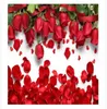 カスタム3D POウォールペーパーオリジナル美しいロマンチックな愛の赤いローズフラワーペタルテレビバックグラウンドウォールホーム装飾リビングルームウォール8078361