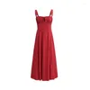 Casual Dresses Women House Summer Carmen Tangerine Bustier Sundress Strappy Maxi Dress