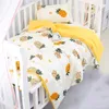 3 stks katoenen wieg beddengoed set voor boy girl cartoon baby beddengoedset inclusief kussensloop laken dekbedovertrek zonder te vullen 240429