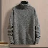 Herentruien Winter Winter Warm Turtleneck Solid Koreaanse man Casual breister pullovers 2024 Harajuku Male fleece