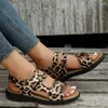 Chaussures décontractées Rome Sports Femmes Sandales en vente Fashion Retro Léopard Print Women's Summer Outdoor Place Fish Mouth