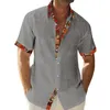 Camisas casuais masculinas Camisa de verão Colo
