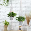 Planters potten bloem pot katoen touw hangende nethandgemaakte macrame plant hangende mand moderne stijl plantenhanger voor balkon of binnen