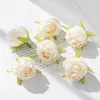 Dekorative Blumen 10pcs Seiden Tee Knospen gefälschte Rosen Kopf Hochzeitsgelenk Kränze Weihnachtsdekorationen diy home künstlich