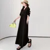 Casual Dresses 2024 Spring/Summer Product Fashionable and Elegant Large Zipper V-Neck Dress for Women