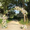 Feestdecoratie buiten bruiloft boog ijzer dubbele bogen geometrische plank kunstmatige bloemstandaard podium achtergrond decor