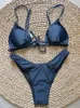Kvinnors badkläder Micro Brasilian Mini Bikini Set Swimming Suits Pads Bikinis 2024 Push Up Bathing Coffee String Women Swimsuit
