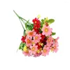 Flores decorativas de decoração artificial de decoração de paisagismo falso bouquets vibrantes vibrantes para decoração 6 feixes