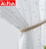 Garden Home Textilecurtain White Shiny Sliver Star Star Tulle Curtains Salon moderne Tous Match Yarn avec des rideaux de fenêtre Sheer le B1347722