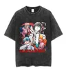 Retro Wash T-shirt Sały Męskie anime T-shirt Harajuku duża koszulka bawełniana moda ubrania uliczne unisex top 6 240426