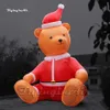 Gigante por atacado Bear de Natal inflável Winnie The Pooh Cartoon Animal Modelo de ar sonhar Sentado urso balão para decoração de parque ao ar livre