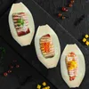 Disposable Dinnerware 100pcs Wooden Sushi Boat Dishes Serving Plates Dessert Trays