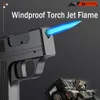 Plastic pistoolstijl oplaadbare Feuerzeug winddichte Torch Jet Flame Torch Lighters 10 -delige multifunctionele sigarettenkoffer