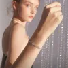 Korean Fashion Zircon Flower Armband Kvinnor Utsökt temperament Rostfritt stål Bangles Lyxiga smycken Tillbehör GIFT 240423