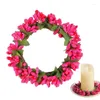 Kwiaty dekoracyjne sztuczne eukaliptusowe świecy pierścień wieniec wielofunkcyjne Wewrawki wieńce wiejskie wystrój girlandy