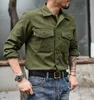 Sås zhan mens skjorta og-107 trötthetsverktyg skjorta amerikansk armé vietnam overaller skjorta replika vintage satin bomull smal passform 240423