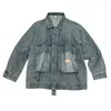 Trench Coats 2024 Spring Heavy Industry Washed Abled Denim Jacket Japanese Retro Multi-Pocket Loose Men