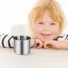 Tasses 5pcs portent une tasse d'eau résistante avec des couvercles pour enfants à boire des récipients de verre (argent)