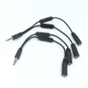 3.5 Jack Splitter mâle à 2 femelles Jack 3,5 mm Câble audio stéréo A adaptateur Adaptateur Volume Contrôle du casque Téléphone AUX Câble