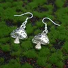 Boucles d'oreilles de collier Set Vintage et mignon Antique Ally Ally Silver plaqué des champignons Bijoux For Women Gift