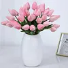 Decoratieve bloemen 9 stks tulpen kunstmatige groep echte touch tulpen voor huis bruiloft nep bruids boeket decoratie