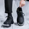 Chaussures décontractées Fashion de luxe pour hommes original cuir noir élégant plate-forme de chaussures de chaussures de bal robes de bal de bal de marque de créateur gentleman homme homme