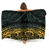 Sarong Polynesian Tribal Design Custom Art Print Soft Comfort Seaside One-Piece Sun Protection Cape