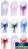 100 st organza stol SASH BOW FÖR COVER BANKET WEDDULE PASTY Event Chrismas Decoration Sheer Organza Fabric Supply 18cmx275cm8880537