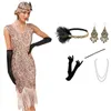Lässige Kleider Wepbel 1920er Jahre Vintage Paillettenquasten Kleiderinnen ärmellose Party Tanz jährlich sexy formelle Paillette Gatsby Bodycon