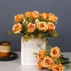 Fleurs décoratives Options de fleurs artificielles abordables Réaliste longue durée pour le mariage El Decoration 7 Heads Garden