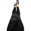 Sacs de rangement printemps noirs Stretch Stretch Skinny Pantal