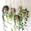 Planters potten Handgemaakte plantenhanger bloem pot touw net bloemenpot hanger mand bloemenpot houder net balkon decor countyard tuinbenodigdheden