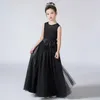 Dideyttawl brillant tulle junior robes de demoiselle d'honneur fille sans manches fille pour mariage o couches de cou Première communion pour les adolescents 240504