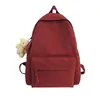 Backpack Fashion Solid Color Neutral Shoulder Casual Travel Outdoor Sports Knapsack Student School Bag Laptop Rucksack